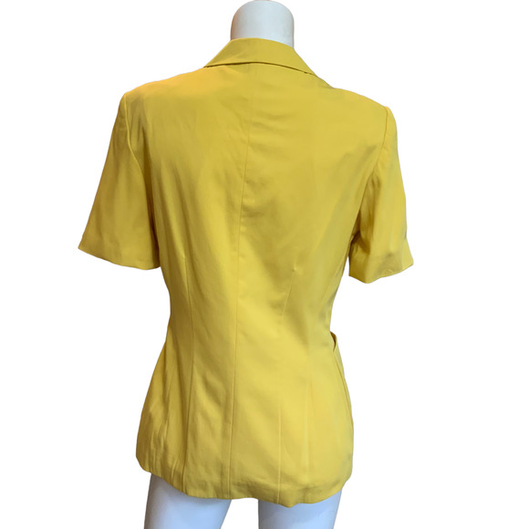 Laurel Yelllow Short Sleeved 2 Button Blazer sz 38=6 - Picture 2 of 6